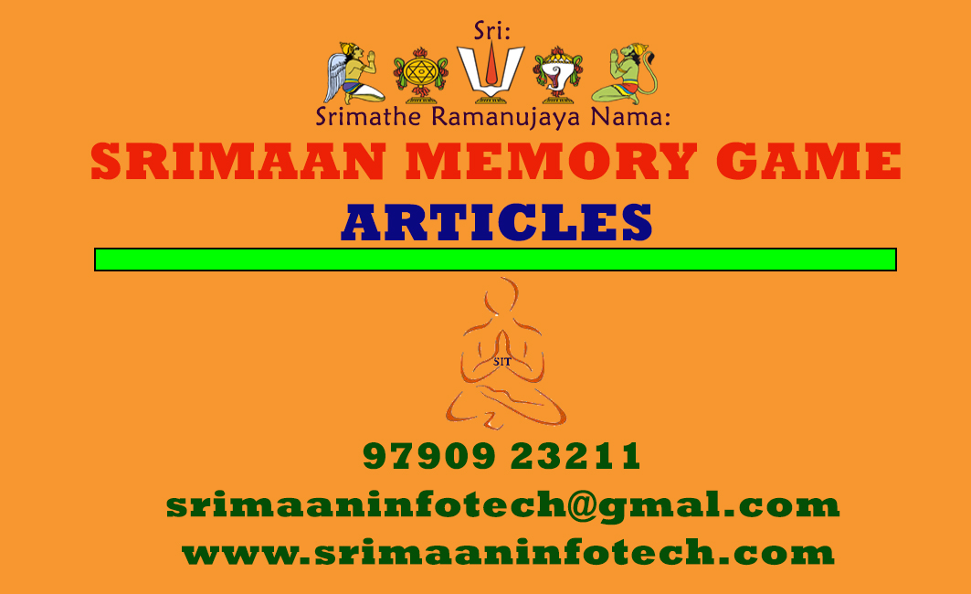 Srimaan Memory Game - Articles